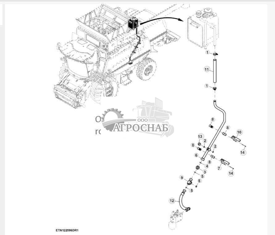 Гидравлические возвратные трубопроводы, 4WD, без соломоразбрасывателя 